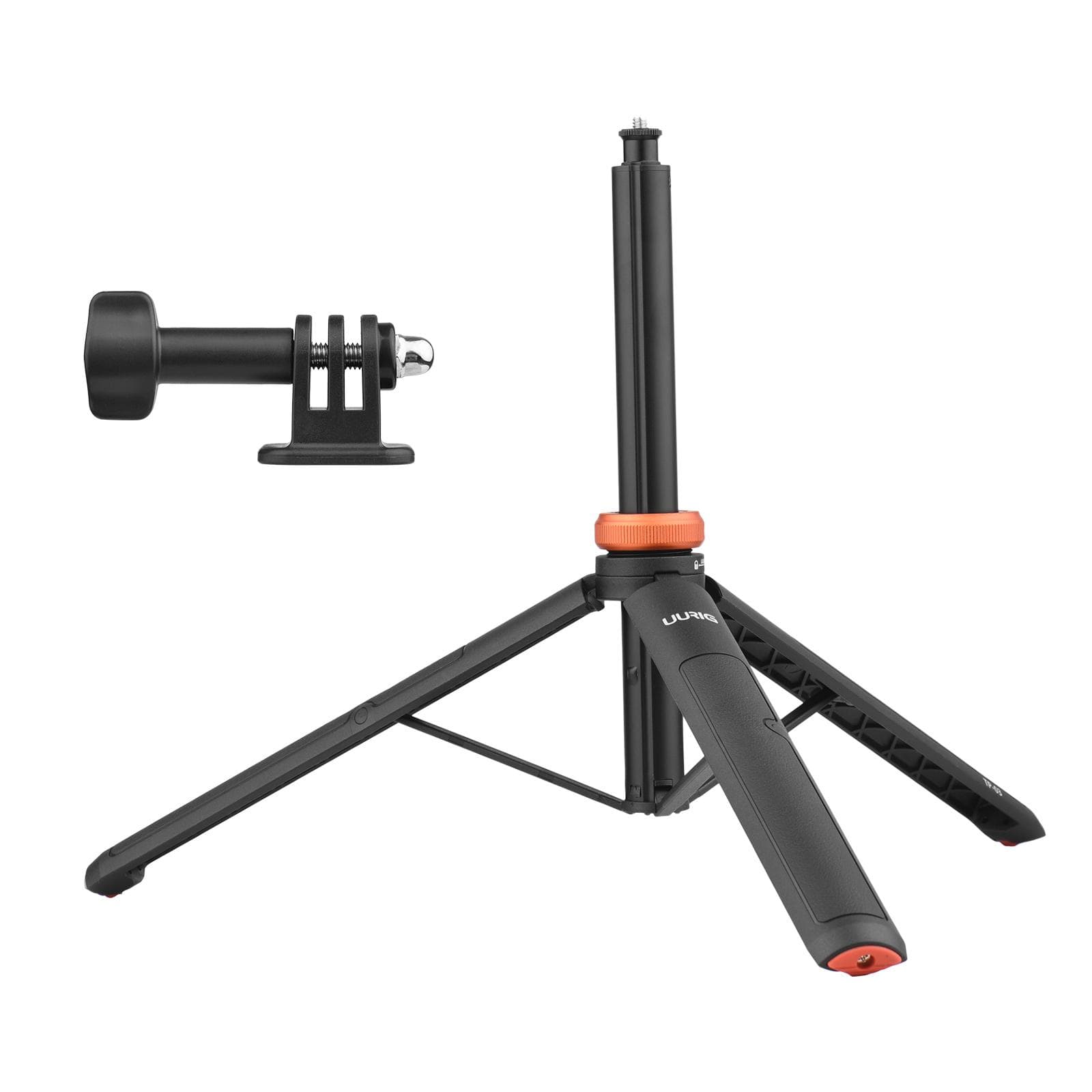 UURIG TP03 Sports Camera Selfie Stick Tripod Stand Max. Length 122cm with 1/4 Inch Screw for black