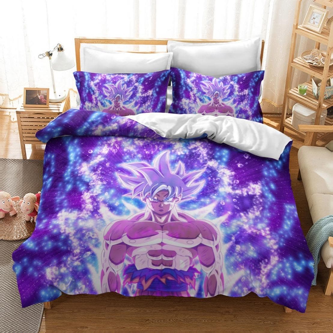 Anime 3D Dragon-Ball Duvet Cover,Anime Dragon-Ball Bedding Set,Duvet Comforter Quilt Cover Set Super Saiyan Bedding Set 200x200cm 3pcs