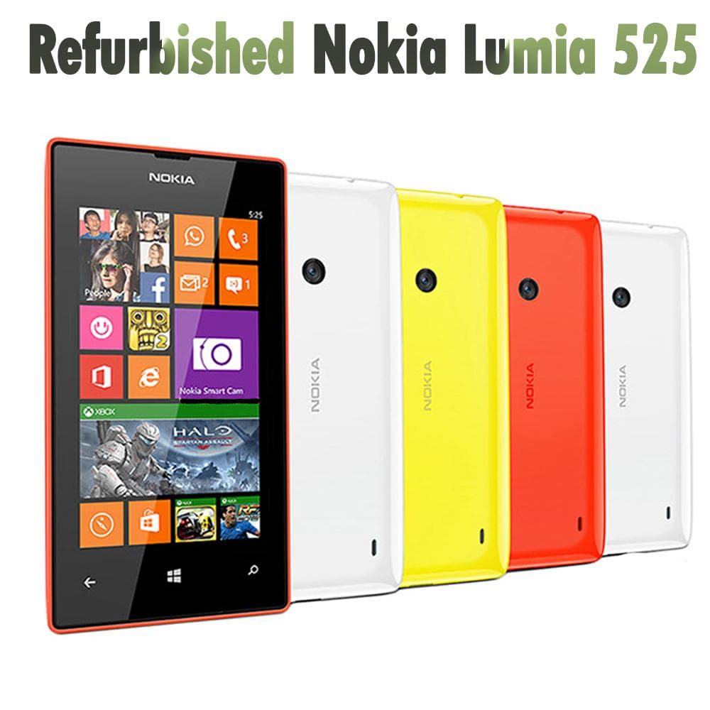 Refurbished Nokia Original Nokia Lumia 525 Windows Mobile Phone With 1 SIM 1 battery 1 charger black