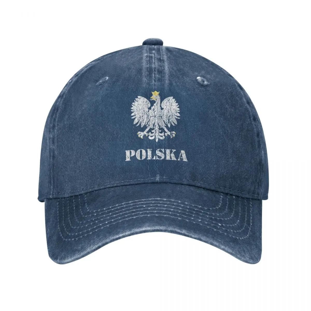 Vintage Polska Vintage Poland Polish Flag Baseball Cap Distressed Denim Polish Eagle Outdoor Activities Caps Hat Adjustable navy blue