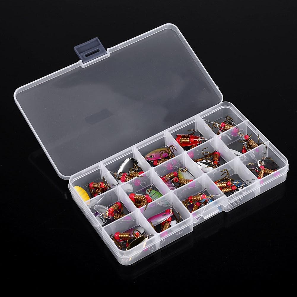 30pcs Colorful Fishing Lure Baits Set With Treble Hook Tackle Accessory For Outdoors