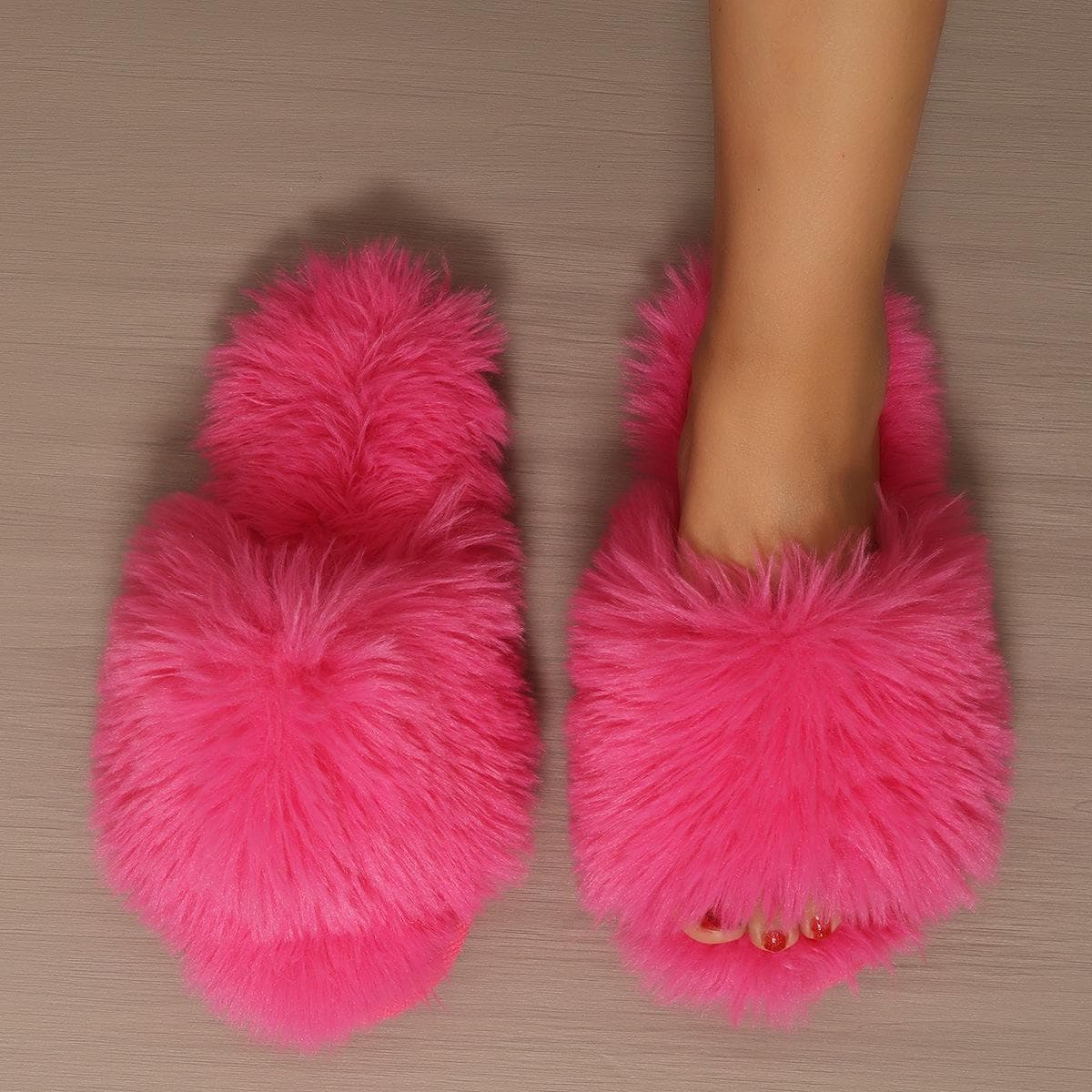 Women's Furry Cotton Slippers - New 2024 Style for Winter, Spring, and Autumn 42-43