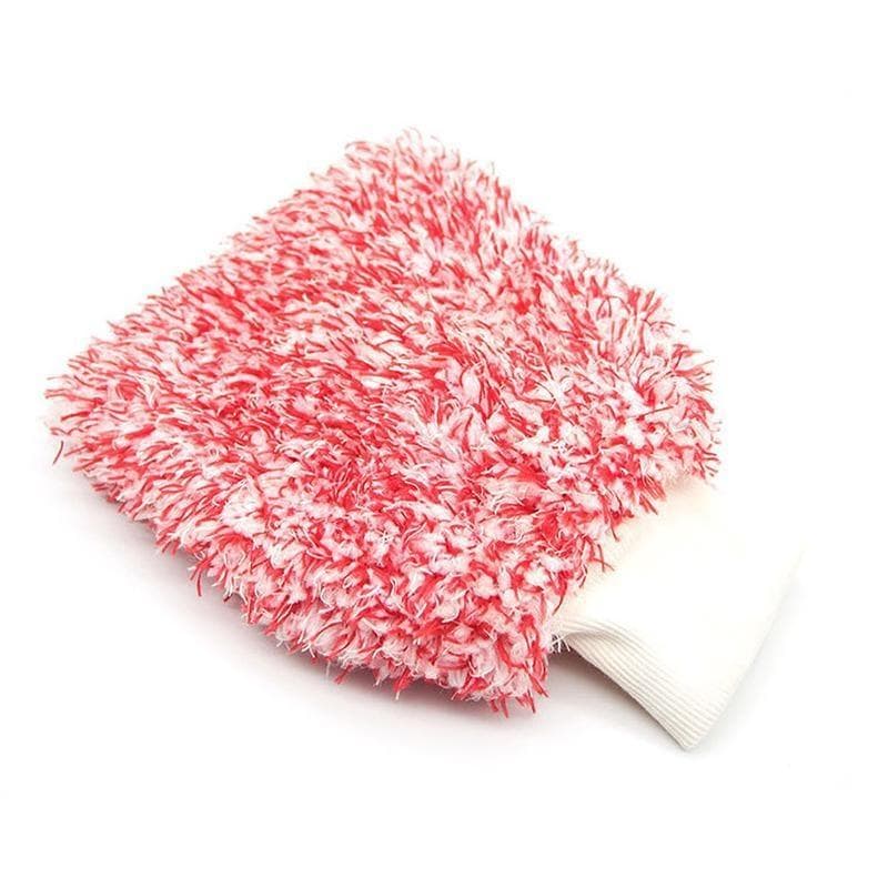 1Pcs Double Sided Thickened Plush Car Cleaning Gloves Microfiber Absorbent Cleaning Coral Velvet Car Washing Gloves To Dry Car Wash 16*23cm red