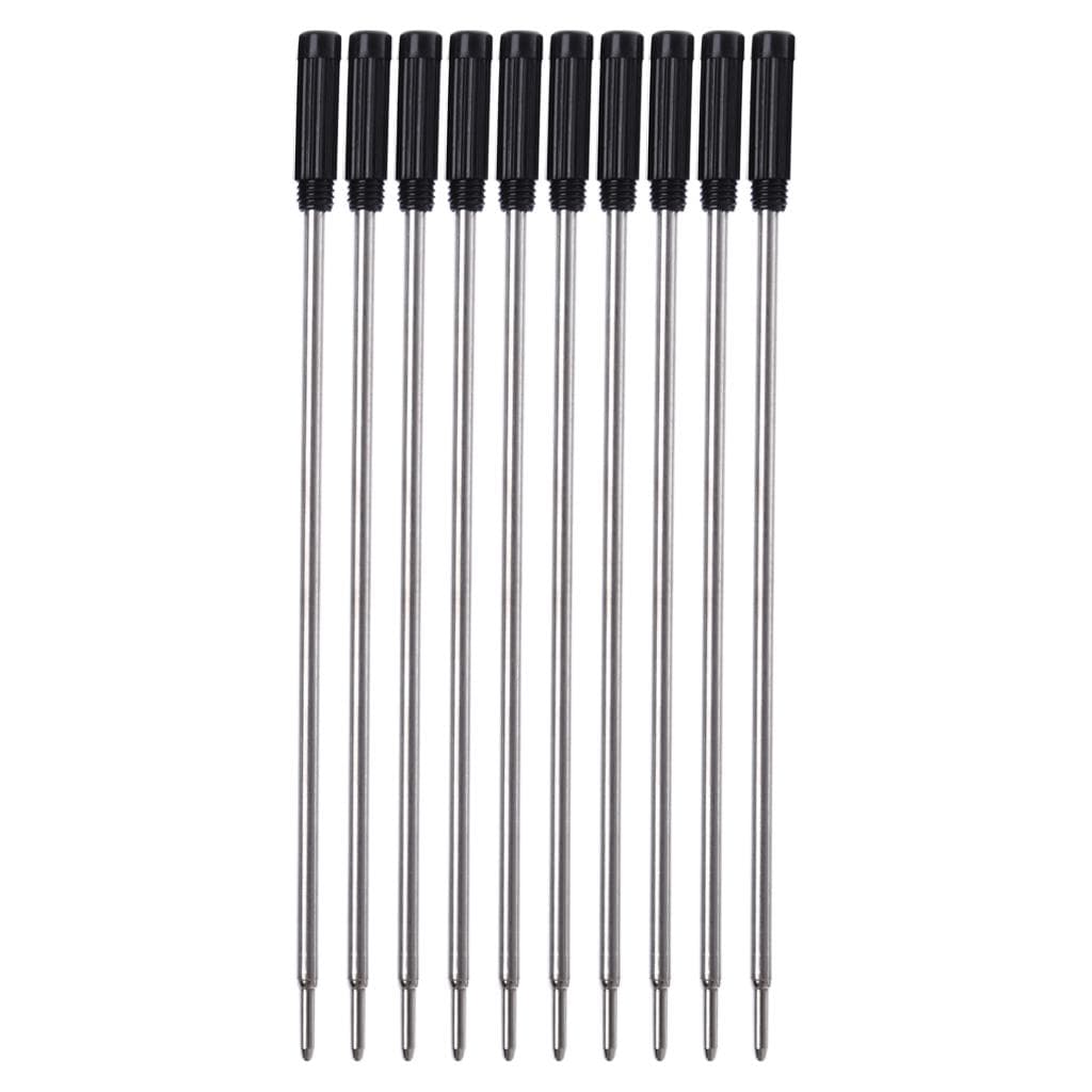 10 Pieces Ballpoint Pen Refills Smooth Writing 1.0mm Tip Black/Blue Refills School Office Stationery Supplies black