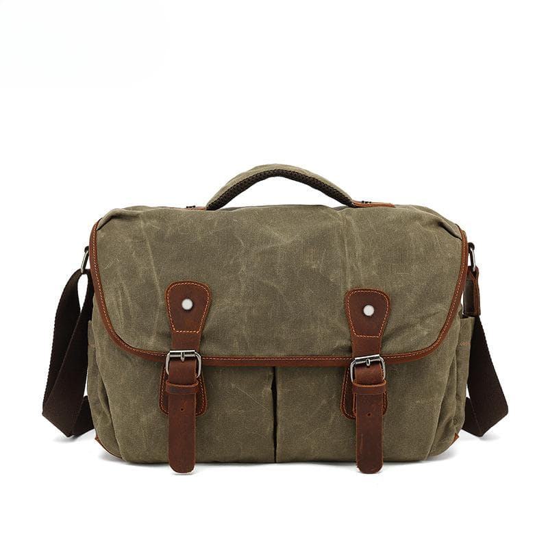 Vintage Canvas Shoulder Bag Camera Camera Bag Crossbody Men's Bag Small Body Bag Chest Bag 14 inch