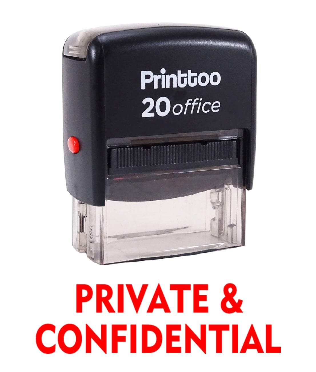 Printtoo PRIVATE & CONFIDENTIAL Self Inking Rubber Stamp Office Stationary Custom 14 mm x 38 mm (Approx) red