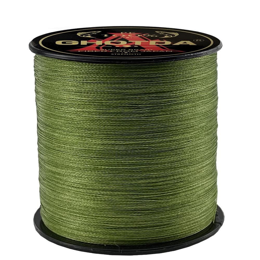 GHOTDA 1000M 8 Strands Braided Fishing Line Multifilament PE Lines Fishing Rope Cord For Saltwater Fishing 78lb army green