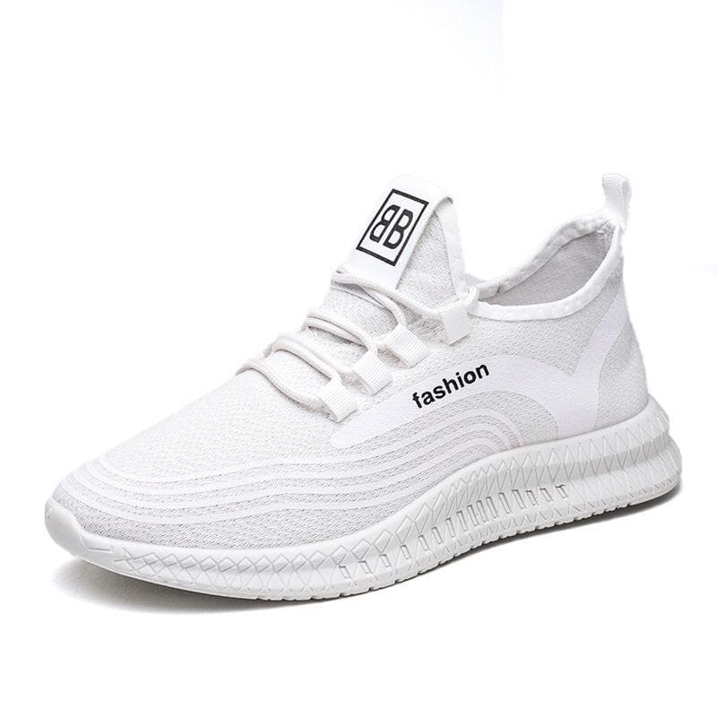 Fashionable Korean Casual Shoes Men's Spring New Men's Sports Shoes Flying Woven Mesh Breathable Running Shoes Men's Shoes 44