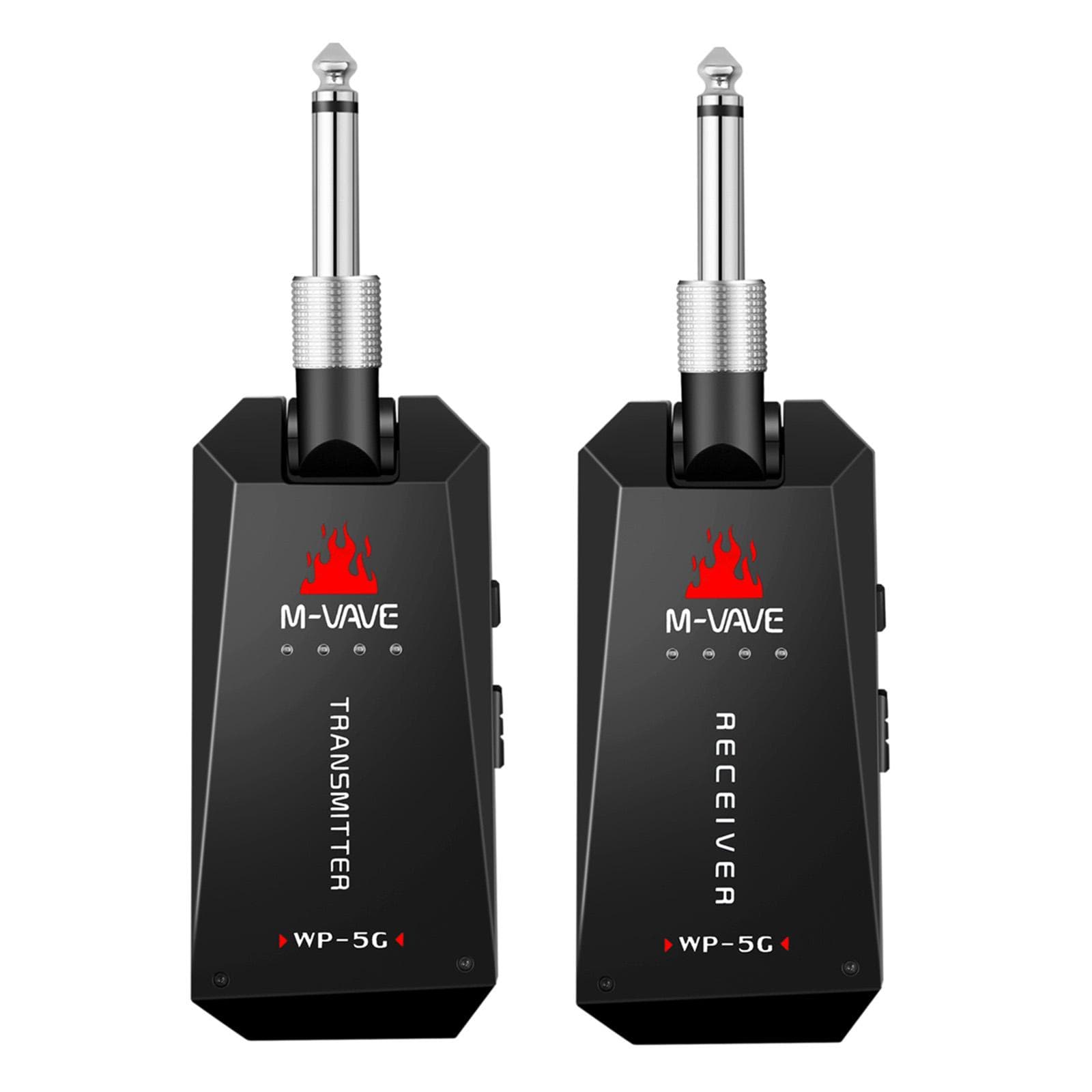 M-VAVE WP-5G Wireless 5.8G Guitar System Rechargeable Audio Transmitter and Receiver ISM Band for 15.3x12x4.5cm black