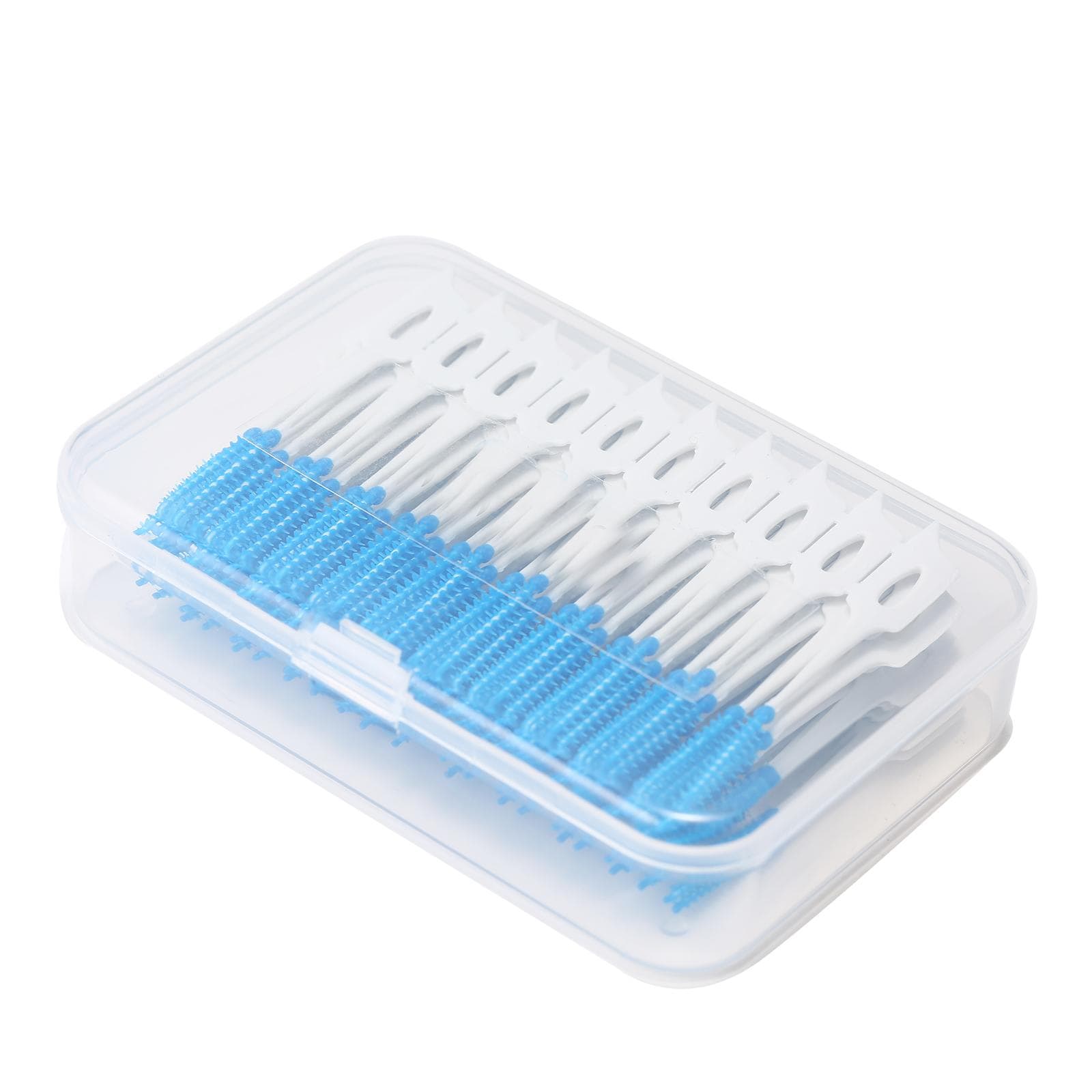Anself 160PCS Interdental Brushes Ultra Tight Bristles Tooth Interdental Cleaners Silicone blue