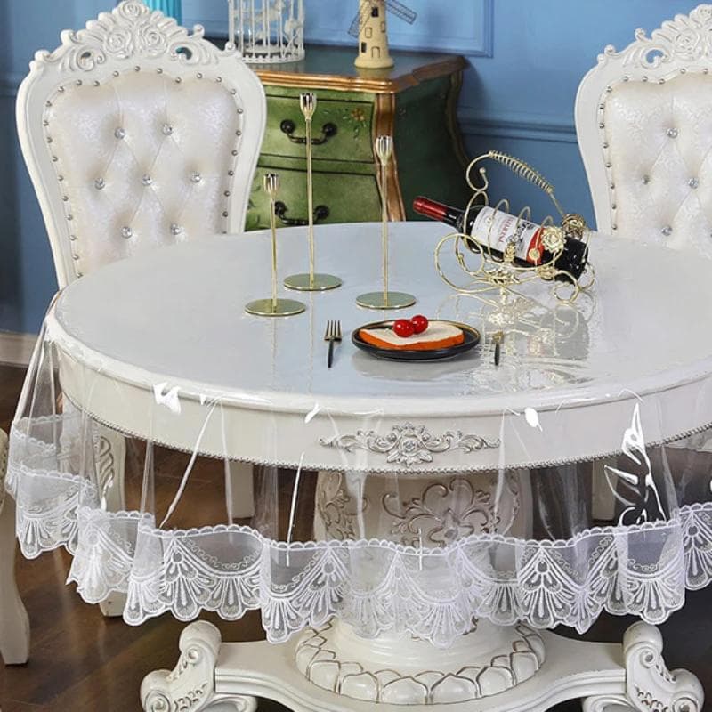 Lace PVC Tablecloth Table Cloth Is Waterproof Oil Resistant Wash Free Scald Resistant Table Mat and Tablecloth 95x95cm