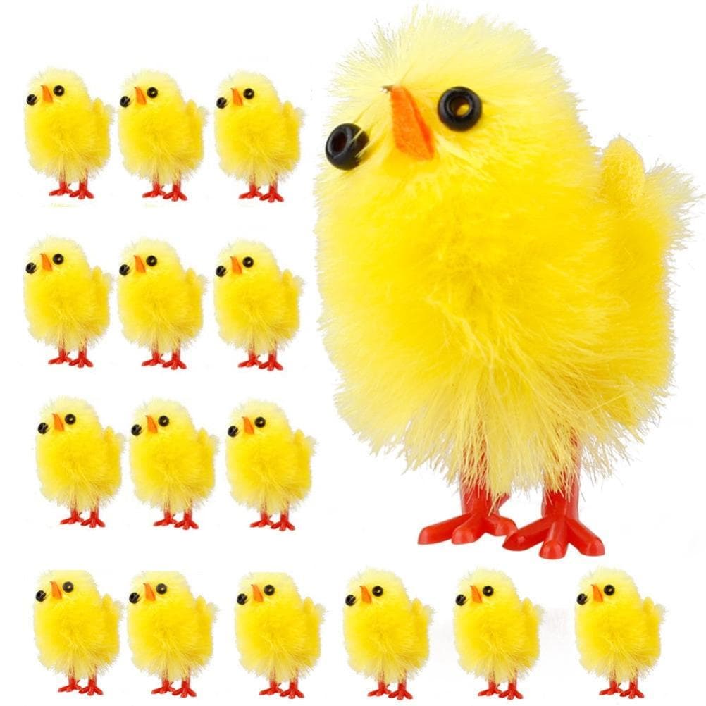 60PCS Mini Easter Chicks Yellow Easter Decoration Toy Spring Home Garden Decor Party Favors and