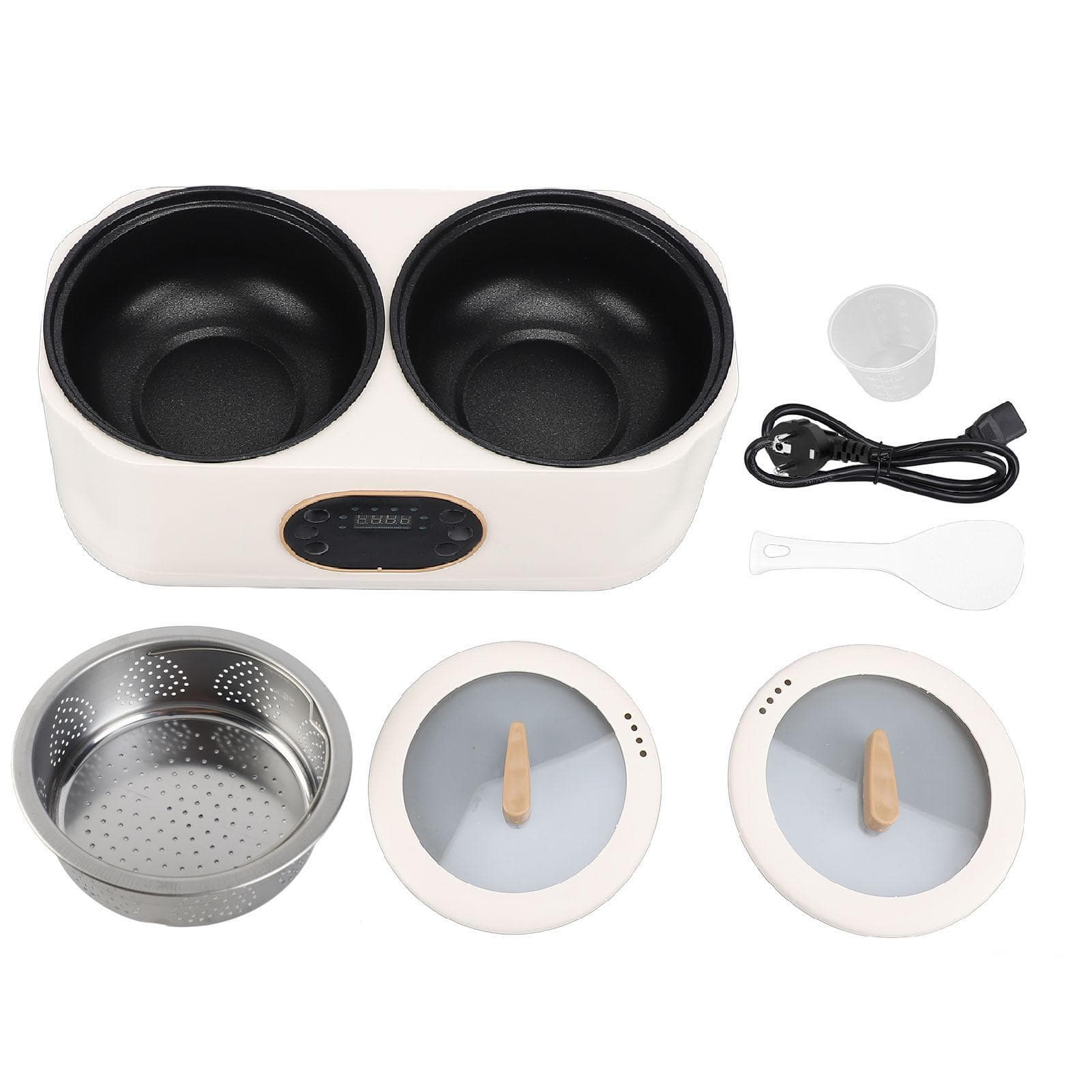 Electric Double Rice Cooker Multi Function Cooking Pot for Hot Pot Soup Porridge Low Sugar Rice L