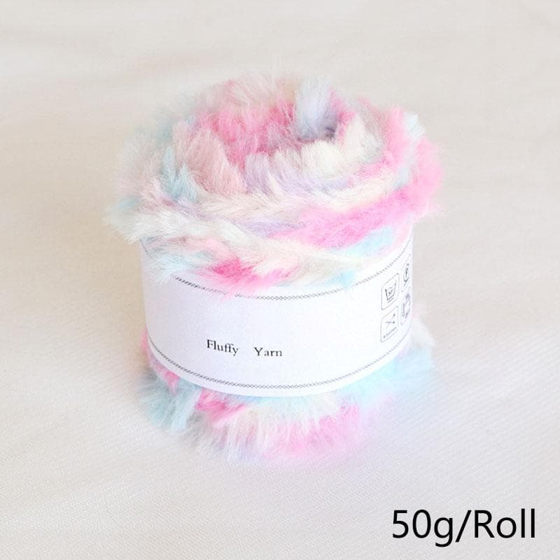 50g/Roll Hand Knitting Wool Yarn Faux Fur Mink Yarn Crochet Weaved Thread Fluffy Colorful
