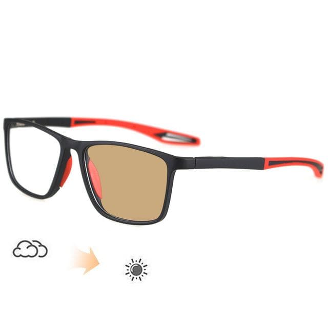 Men's Trendy Sports Photochromic Glasses Color Changing Anti-blue Light Myopia Eyewear Unisex Sunglasses 0 To -4 0 0