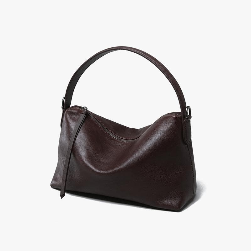 Retro Lazy Lining Leather Pillow Bag Niche Design Commuter Simple Underarm Bag High-end Handbag for Women