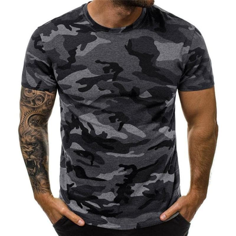 Summer Fashion Camouflage T-shirt Men Casual O-neck Cotton Streetwear T Shirt Men Gym Short Sleeve T Shirt Tops 2XL