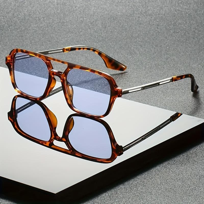 Unisex Square Fashion Glasses with Case Trendy Streetwear for Music Festivals Holiday Gifts