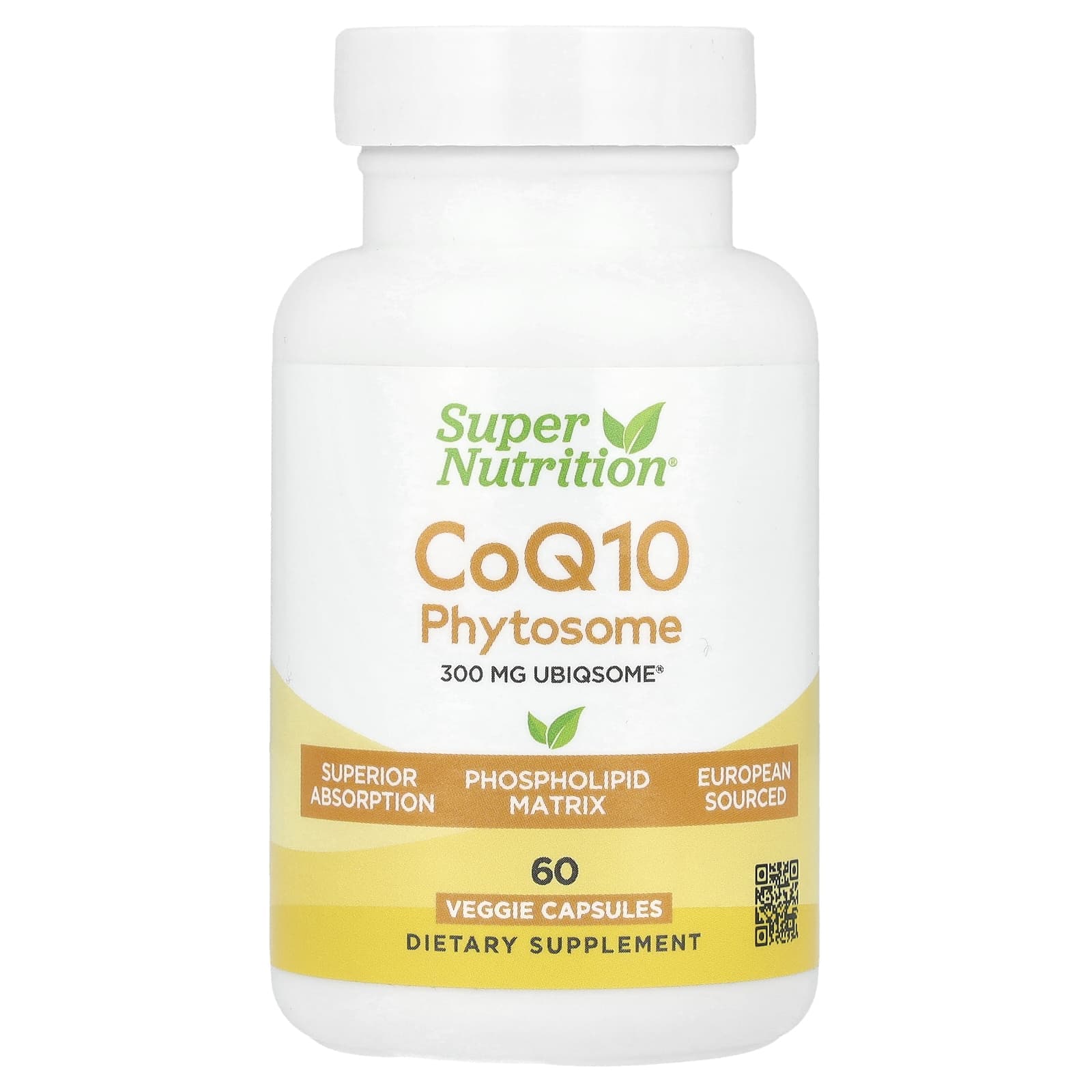 Super Nutrition, CoQ10 Phytosome, 300mg, 60 veggie capsules