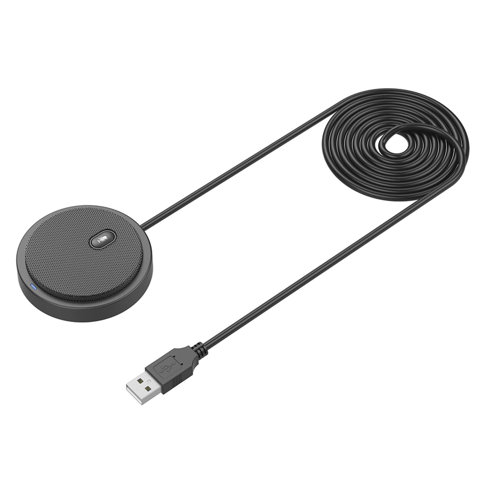 UM02 USB Omni-directional Condenser Microphone Mic for Meeting Business Conference Computer Desktop black