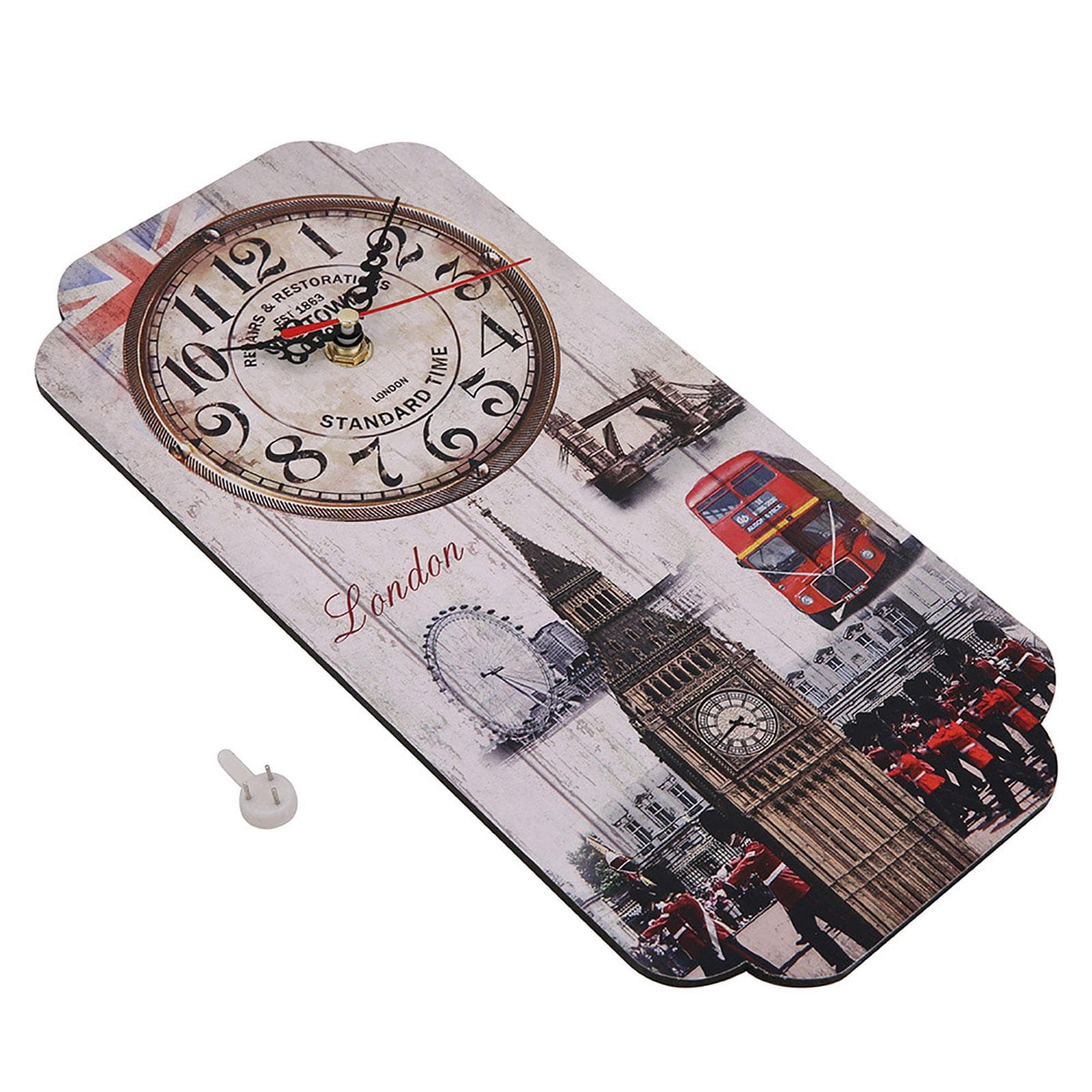European Retro Rectangular Home Living Room Decoration Wall Clock Bar Decoration Clock