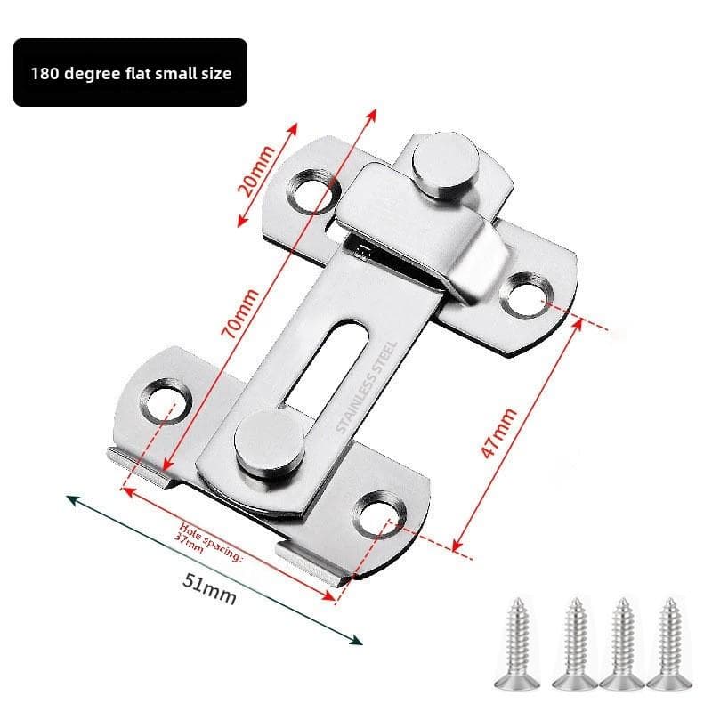 Gate Latch Sliding Barn Door Latch For Locking Matte Black Stainless Steel Gate Latches Flip Latch Safety Door Bolt Latch Lock Small silver