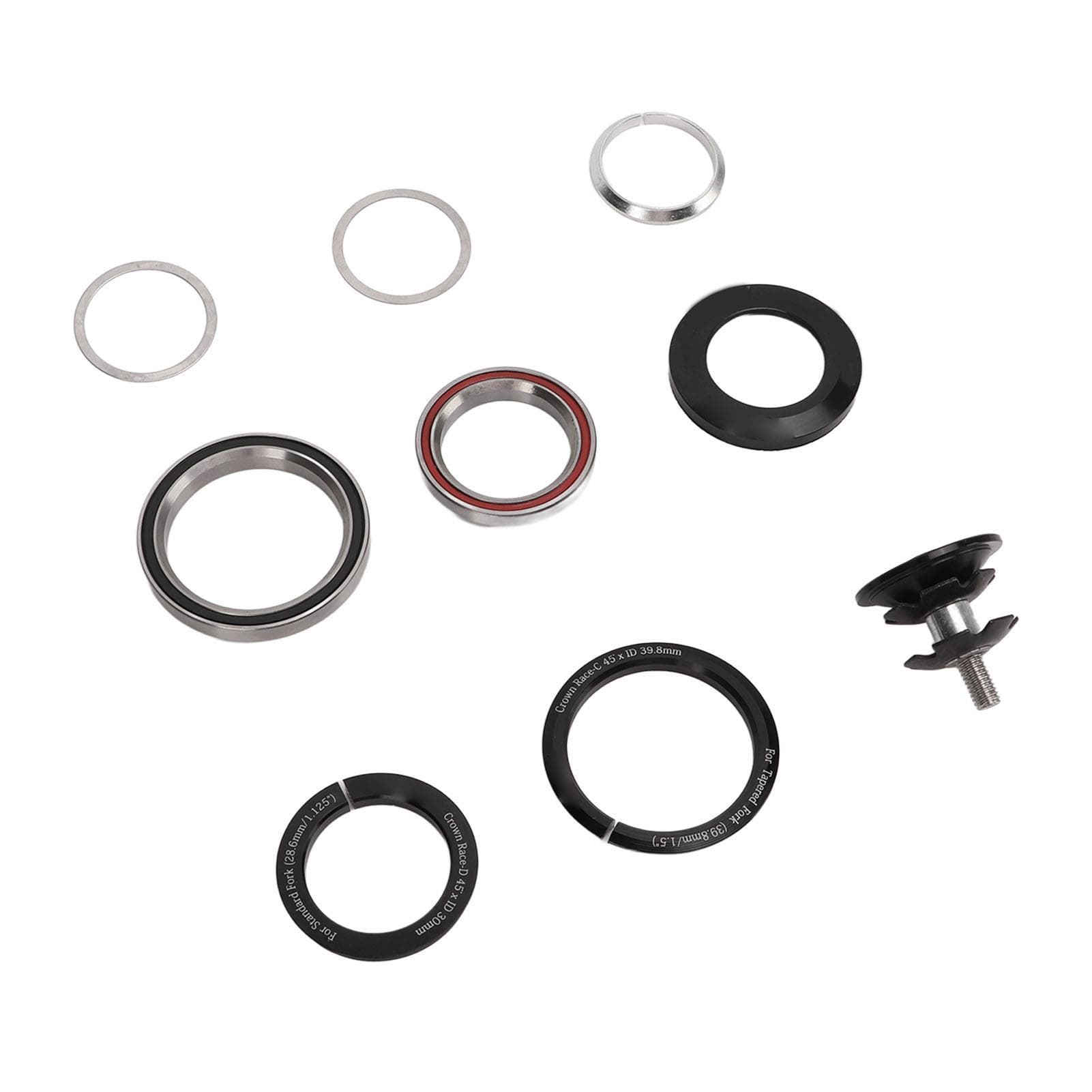 Bike Bearing Headset Aluminum Alloy 41.842?52mm Bicycle Tapered Tube Headset for Mountain Road Bike