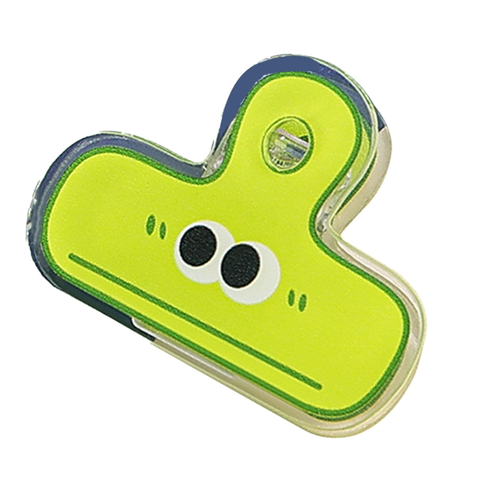 Stationery Clip Plastic Cute Cartoon Double Sided Multifunctional Long Tail Document Clamps For green