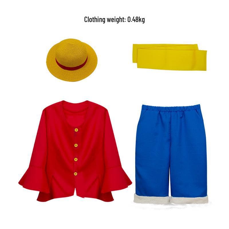 One Piece Luffy Live-Action Cosplay Outfit for Adults & Kids Size XL