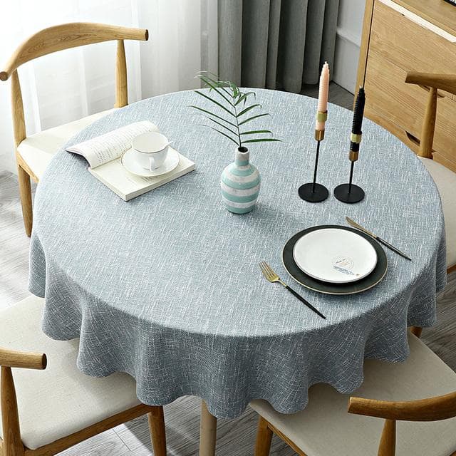Large Round Tablecloth Solid Color Cotton And Linen Dining Table Table Cloth 140cm