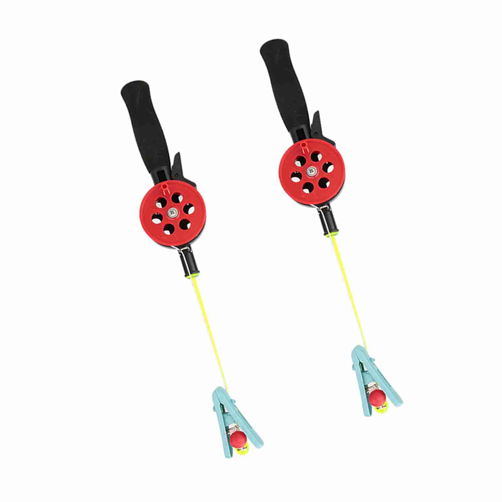 2Pcs Crab Fishing Rod Ice Fishing Pole with Shrimp Clamp Accessories Random Color