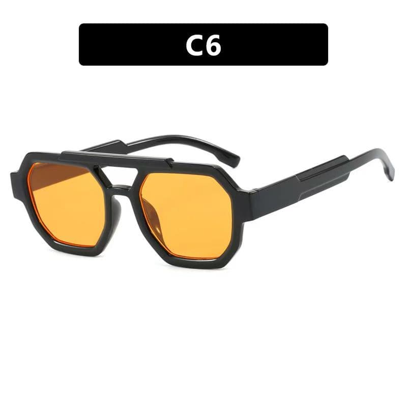New Vintage Double Bridges Square Women Sunglasses UV400 Protection Fashion Brand Designer Eyewear Men Sun Glasses As Picture