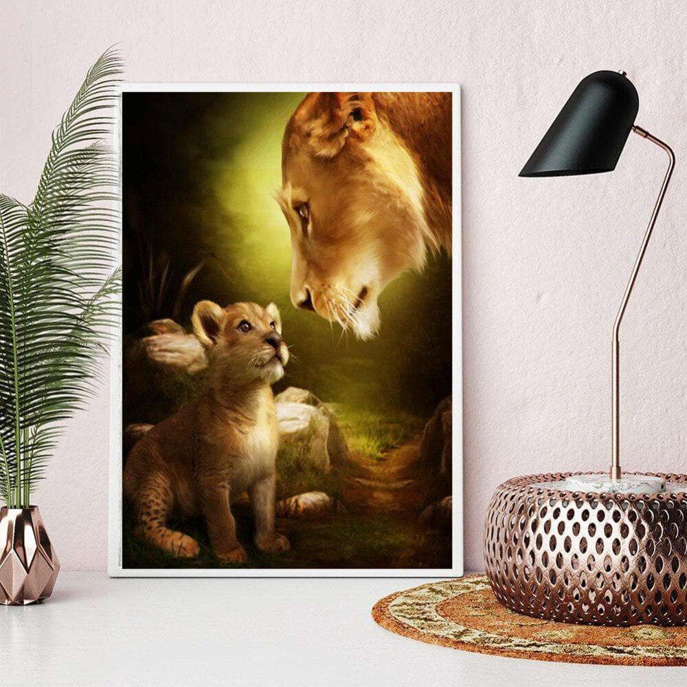 5D Diy Two Tigers Diamond Painting Cross Stitch Diamond Embroidery Mosaic European Home Decor 20X30CM