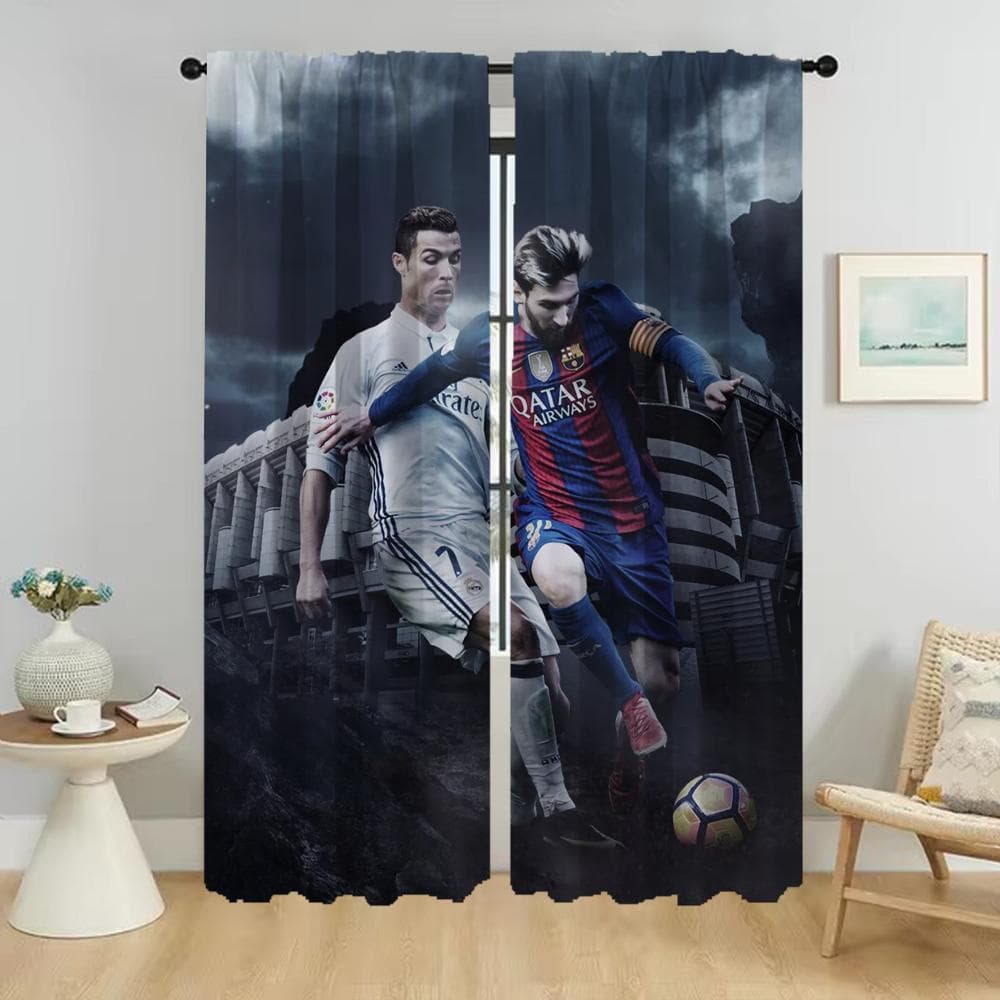 Messi Blackout Curtain for Room 2 Panel Modern Living Room Curtains Tulle for Bedroom Home Interior Curtains Shades Partition W50xH70cmx2pcs-CL