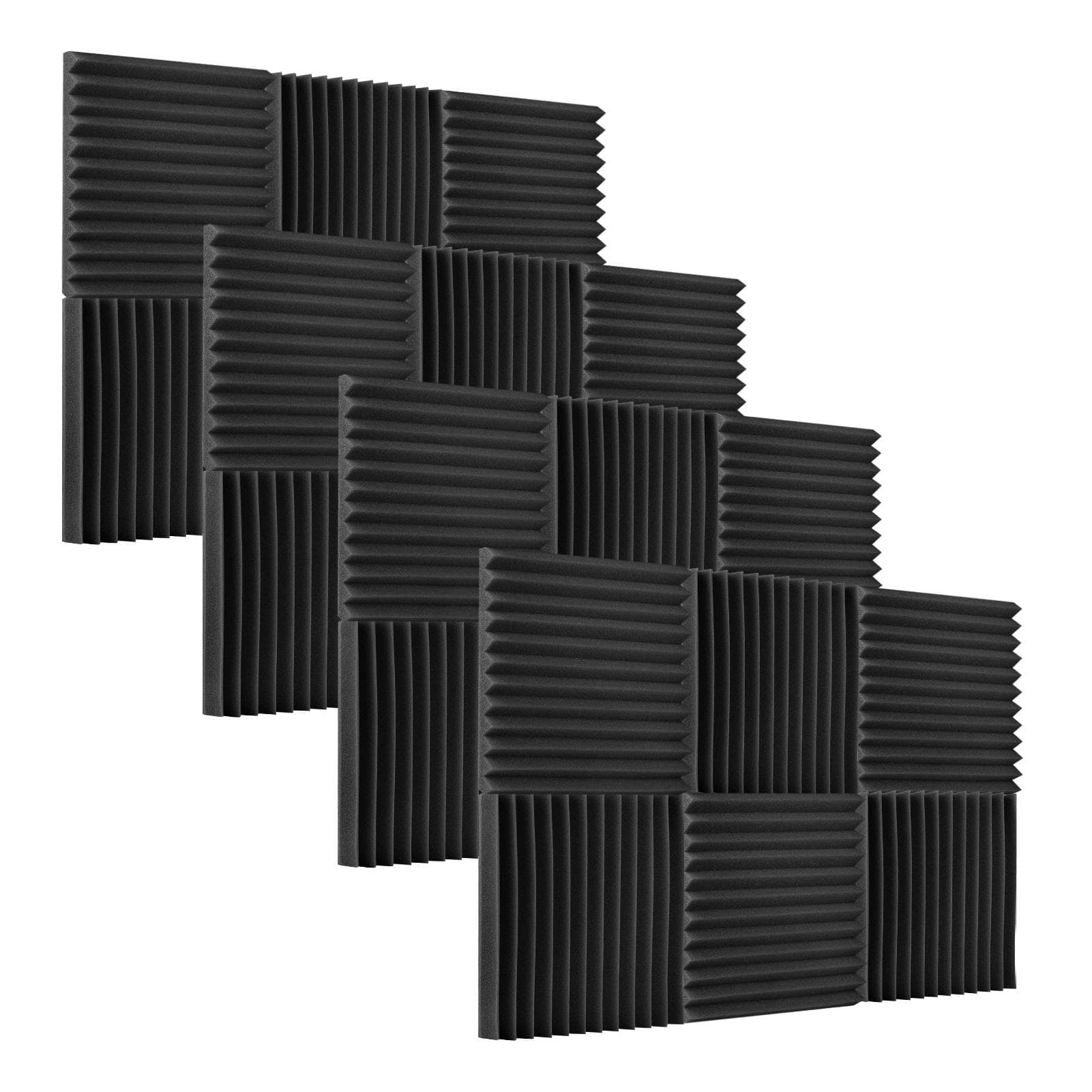 Studio Acoustic Foams Sound Insulation Foam Sound Absorbing Panels Soundproof 24pcs dark gray