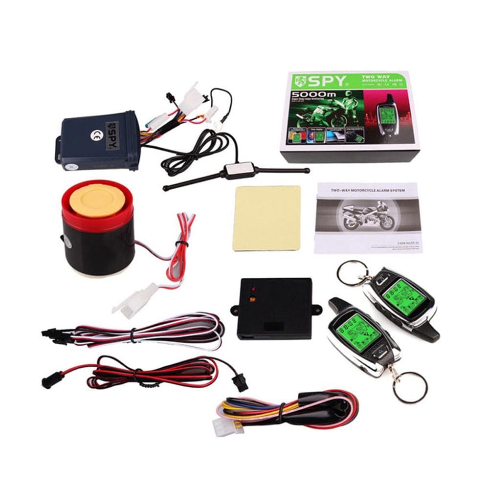 Motorcycle Anti-Theft Alarm System 2-Way LCD Alarm Wireless Remote Engine Starter Stop with Remote
