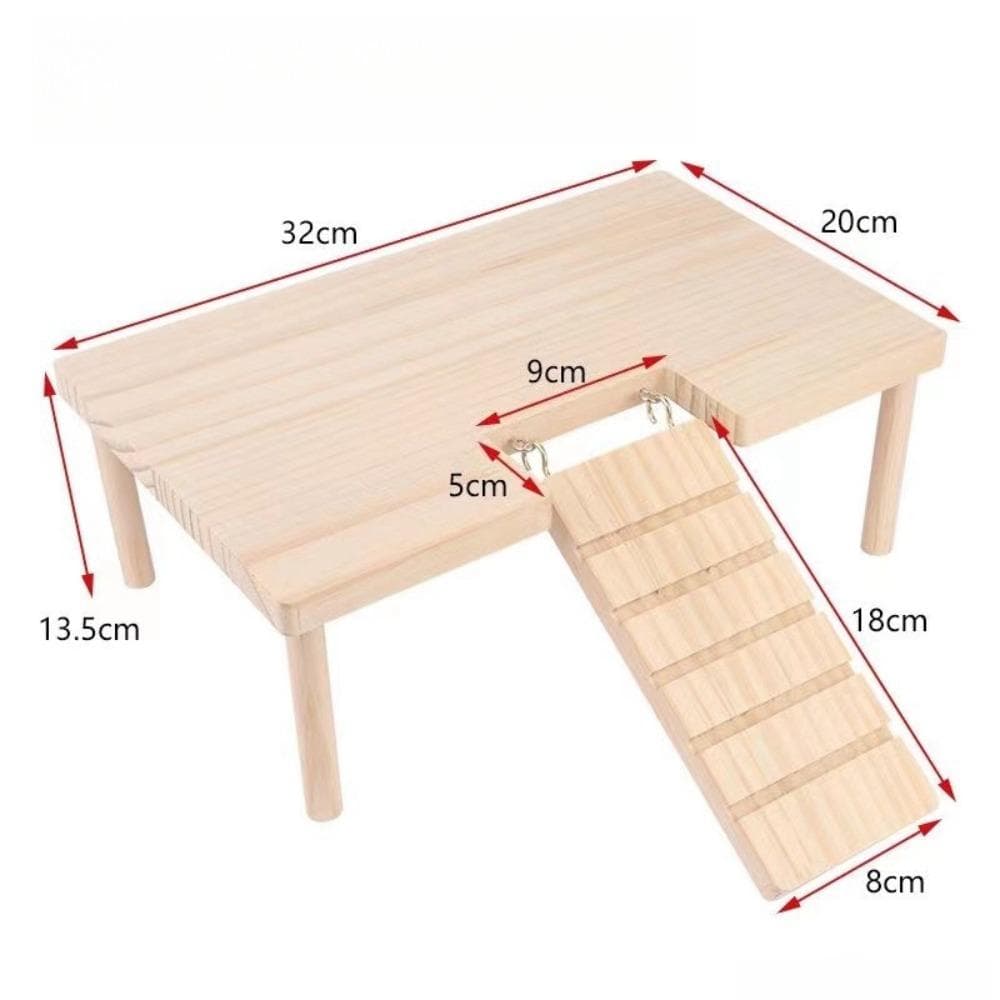 Easy to Install Wooden Ladder Platform Hamster Pet Climbing Toy New Playground for Small Pets C-Large