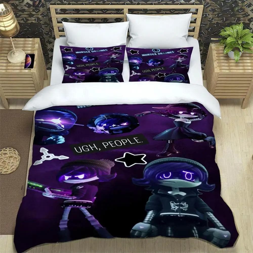 Murder Drones Cartoon Printed Bedding Sets exquisite bed supplies set duvet cover bed comforter set bedding luxury birthday gift AU Single 140x210cm