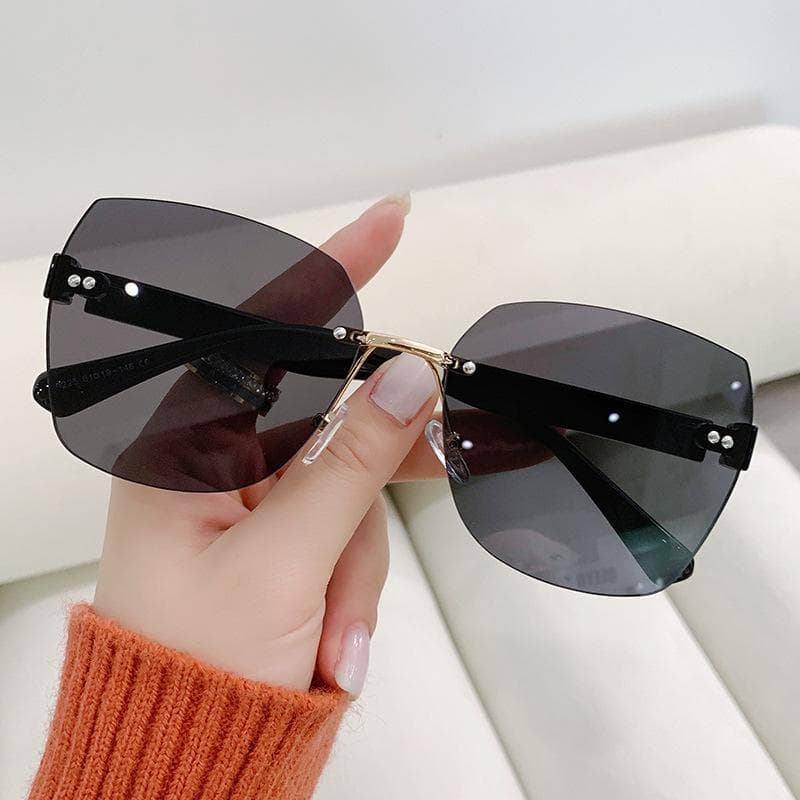Frameless Border UV Box New High-end Sunglasses For Women Fashion Trendy Eyewear 9225