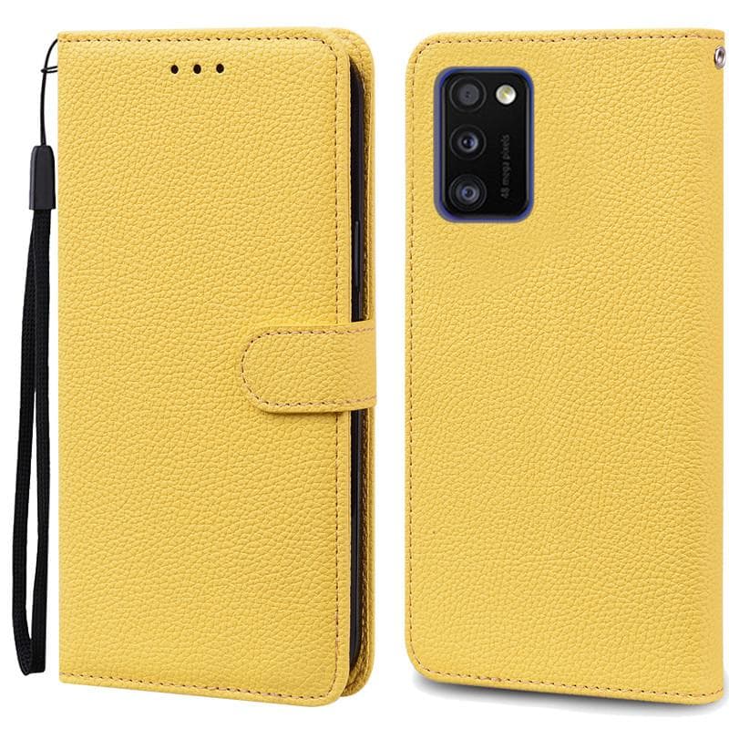 A41 Case For Samsung Galaxy A41 Case Wallet Leather Filp Case For Samsung A41 A 41 Case A415F Soft Silicone Cover Coque Fundas For Samsung A41 yellow