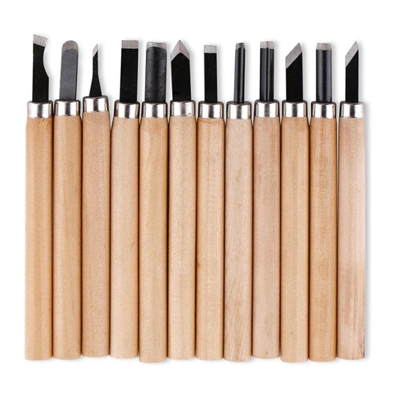 12-piece Student Woodworking Carving Knife Set Manual Woodcarving Knife
