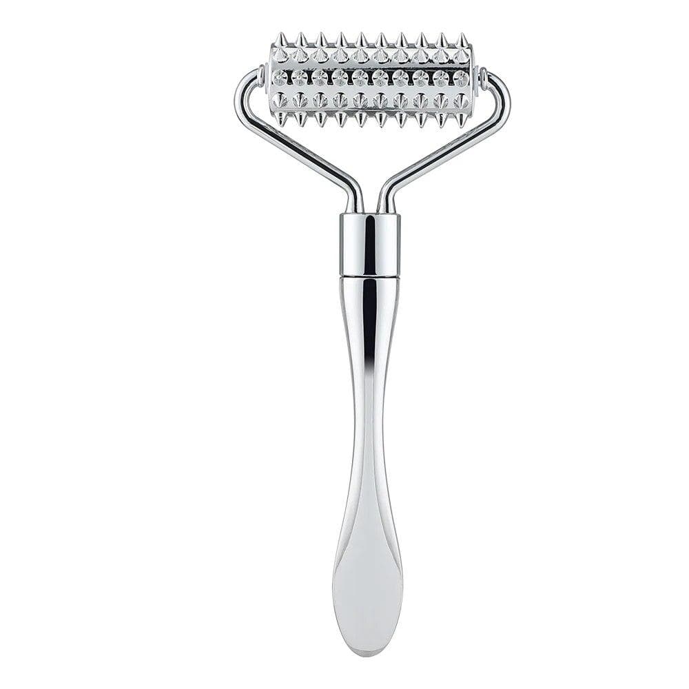 Zinc Alloy Pointed Roller Spatula Massage Ball Face Roller Massager Improve Neck Facial Beauty Skin Care Tool silver