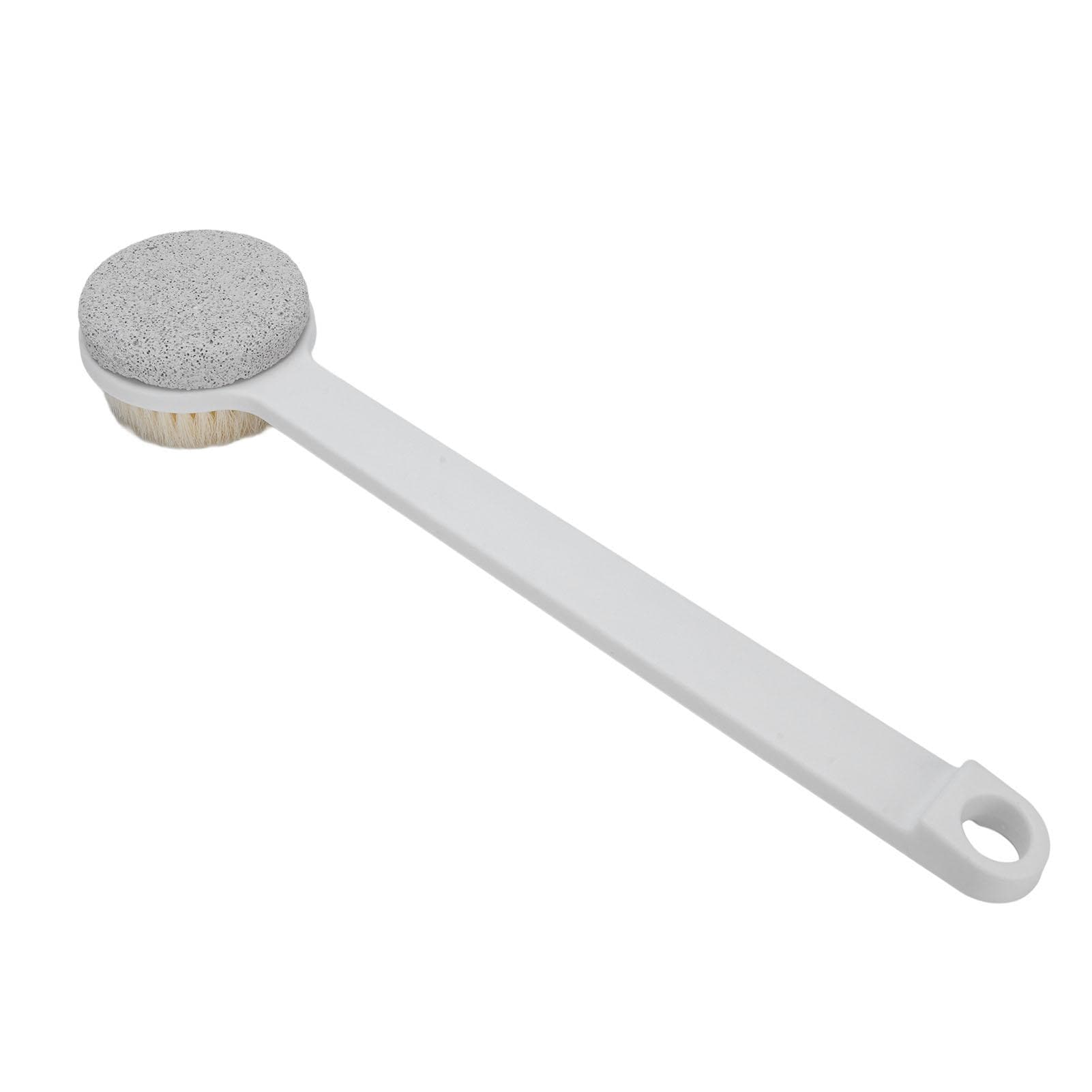 Shower Brush Pumice Stone Foot Scrubber 2 in 1 Reusable Long Handle Shower Foot Srubber for Shower