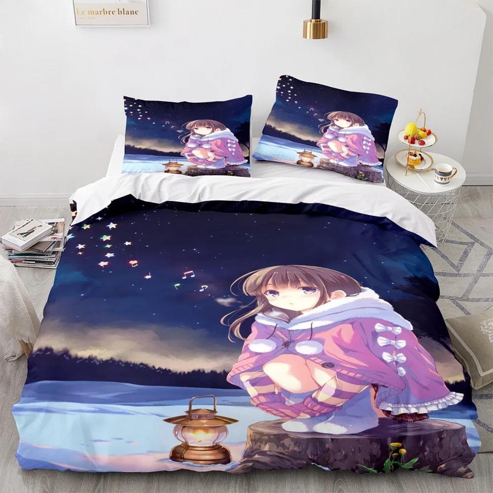 Anime Kawaii Sexy Girl Bedding Set Boys Girls Twin Queen Size Duvet Cover Pillowcase Bed Kids Adult Fashion Home Textileextile 70x133cm 2pcs