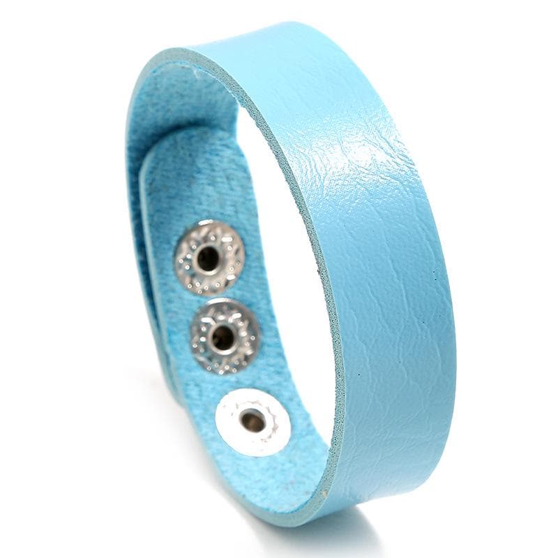 Vintage Adjustable Leather Bracelet Smooth Leather Bracelet Men Simple All-match Colorful Charm Jewelry Bracelets Bangles Cuff Bracelet blue