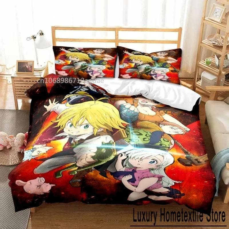 3D Anime The Seven Deadly Sins All Season Twin Bedding Set Comforter Set Bed Duvet Cover Double King Comforter Cover 70x133cm 2pcs