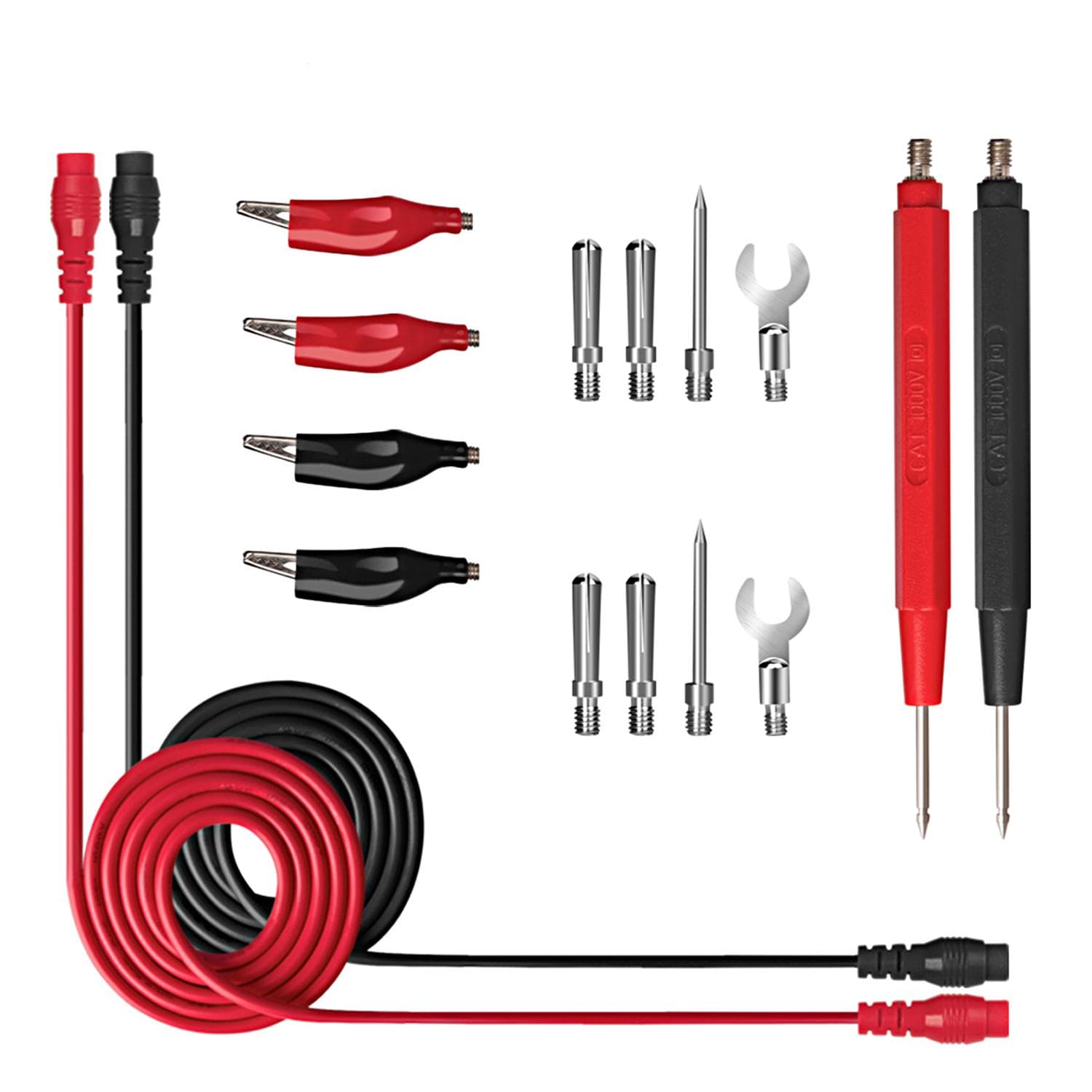 16Pcs Multifunctional Digital Test Lead Set Super Sharp Tips Silicone Test Lines Electronic Test