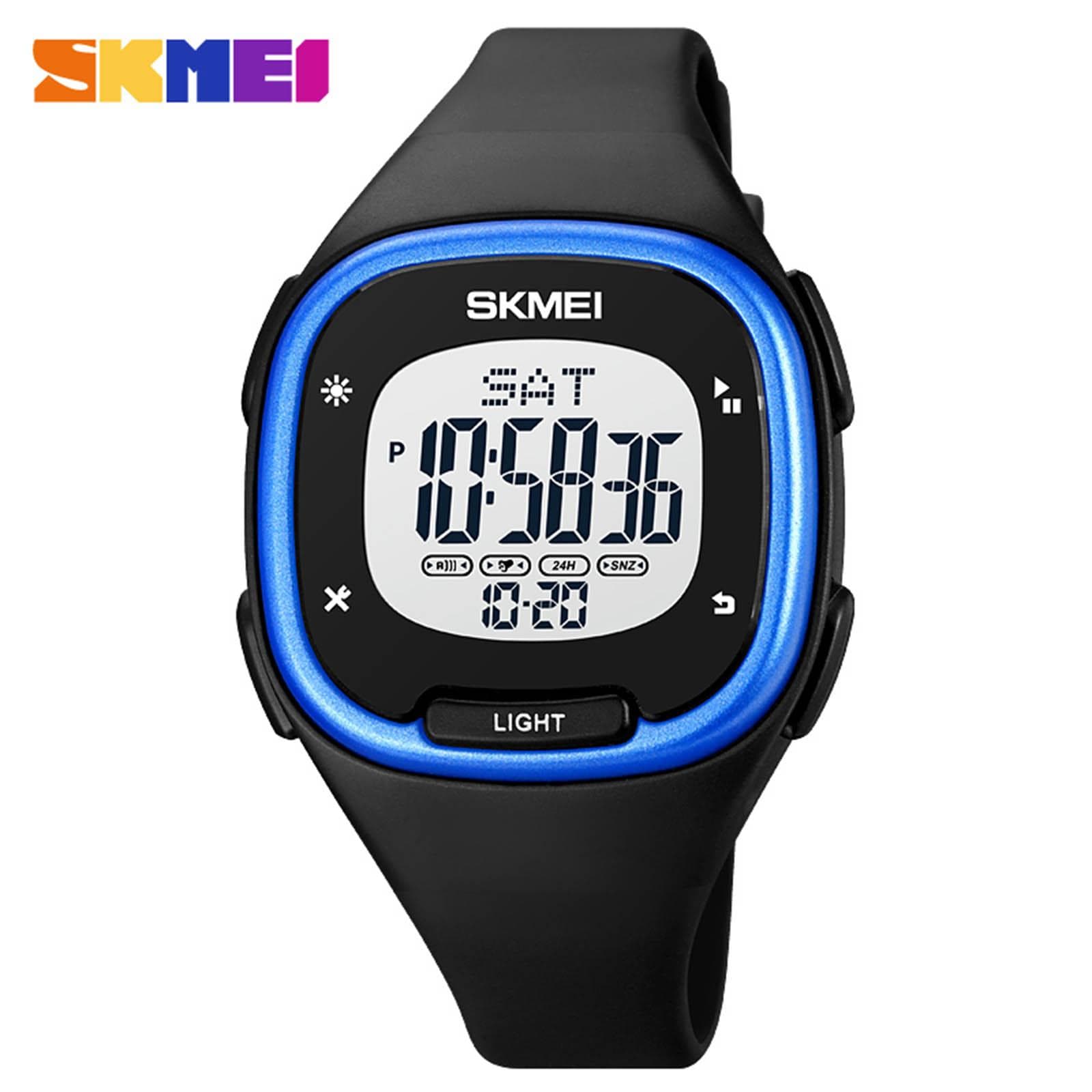 SKMEI 1959 sports watches Countdown double time watch alarm clock Chronograph table Digital watches blue