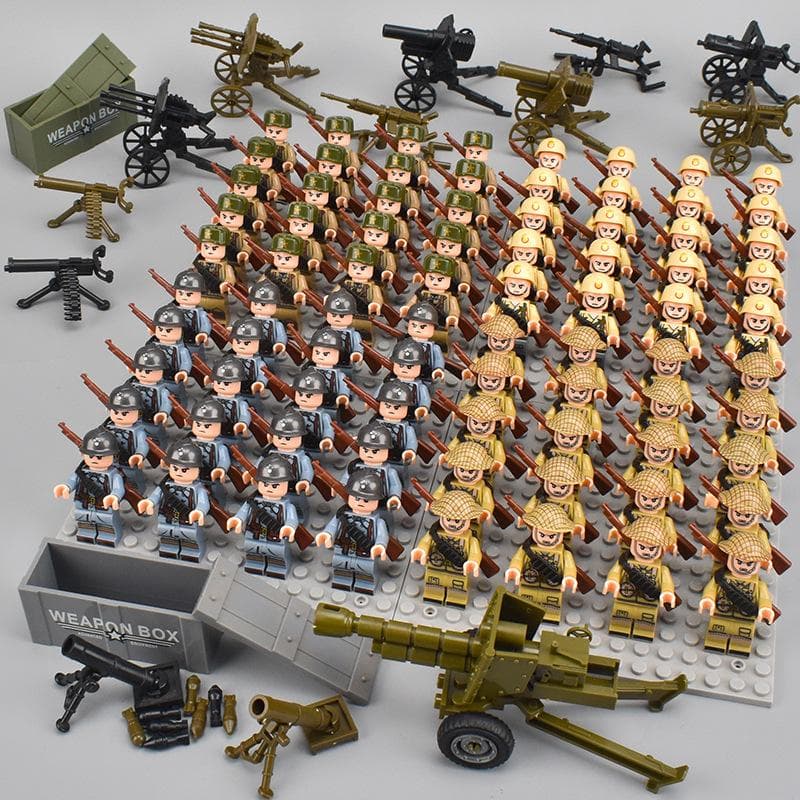 80pcs Kids Toys Soldiers Building Blocks Mini Action Figures Educational Toys For Boys Birthdays Gifts