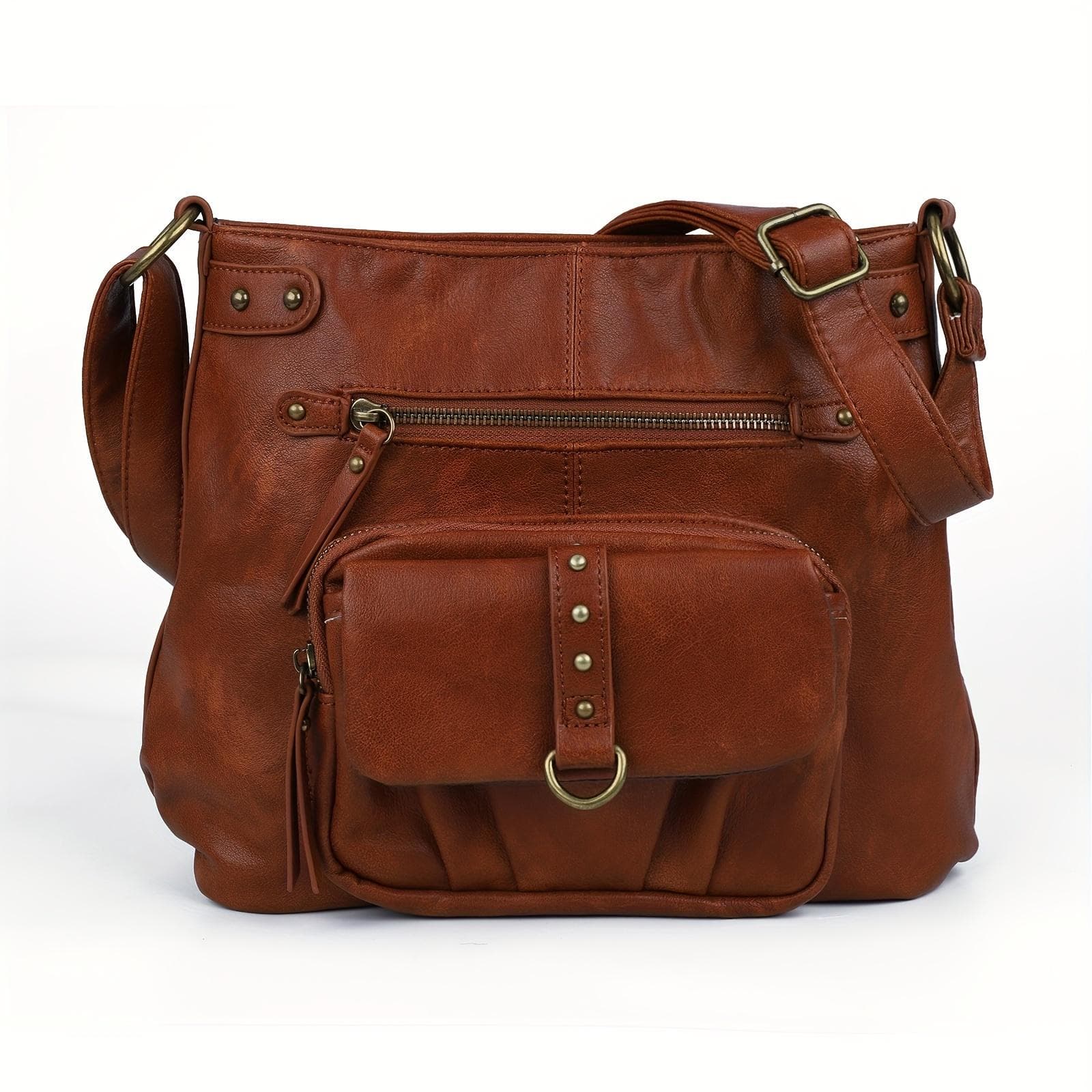 Casual Style Shoulder Bag, Large Capacity, Zipper Closure, Polyester Lining Bag Perfect For Daily Use